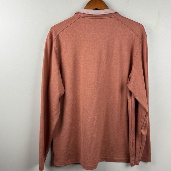 Maelreg 1/4 Zip Pullover Men XL Orange With Stripe Collar & Grey Trim Polyester - Picture 5 of 6